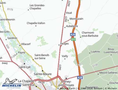 MICHELIN Feuges map - ViaMichelin