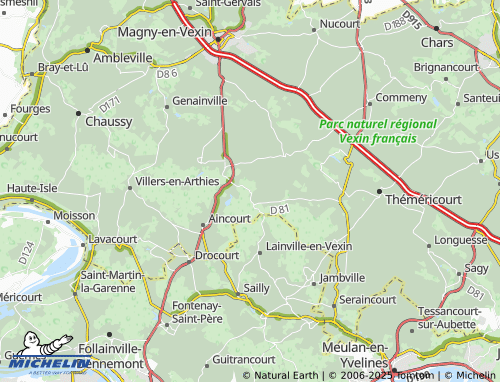 MICHELIN Enfer map - ViaMichelin