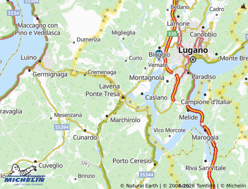 MICHELIN Ponte Tresa map - ViaMichelin