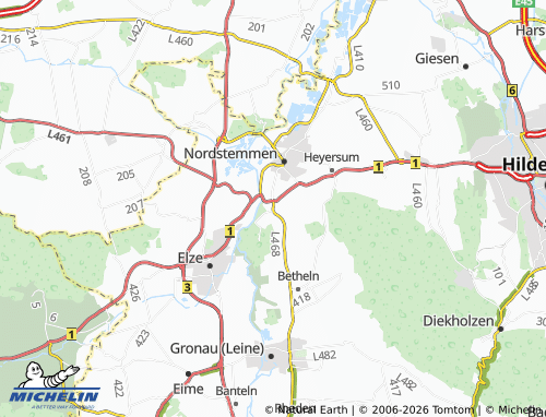 MICHELIN Burgstemmen map - ViaMichelin