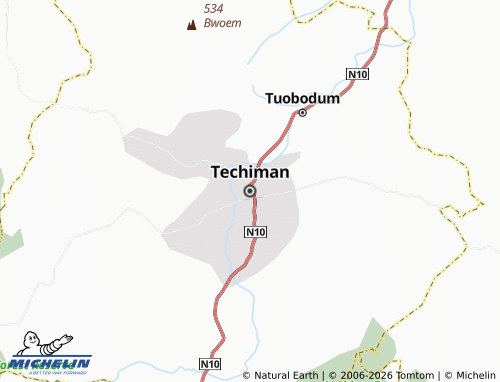 MICHELIN Techiman map - ViaMichelin