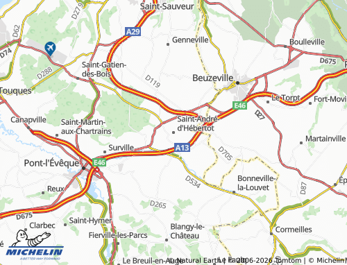 MICHELIN Saint-André-d'Hébertot map - ViaMichelin
