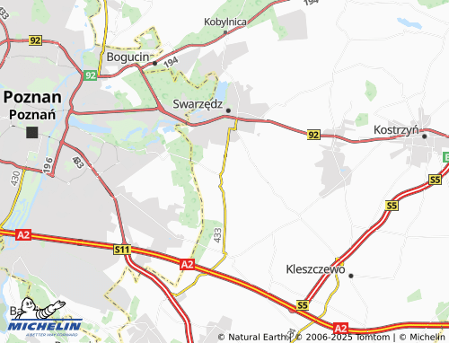 MICHELIN Zalasewo map - ViaMichelin