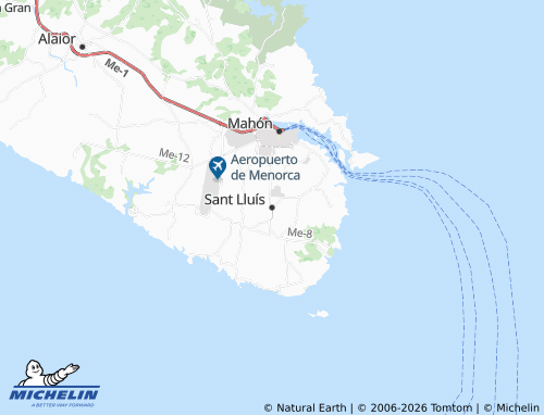 MICHELIN Sant Lluís map - ViaMichelin