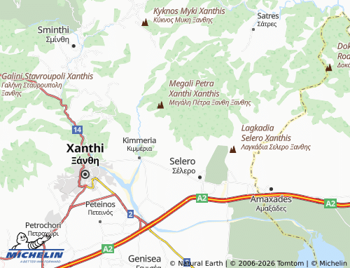 MICHELIN Anthiro map - ViaMichelin