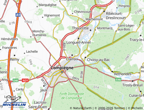 Mapa MICHELIN Clairoix - ViaMichelin