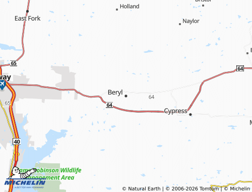 Mapa MICHELIN Beryl - ViaMichelin