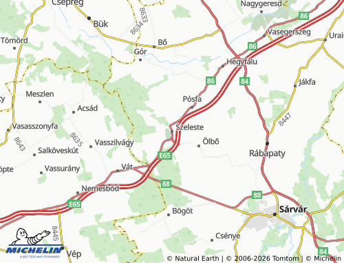 Mapa MICHELIN Szeleste - ViaMichelin