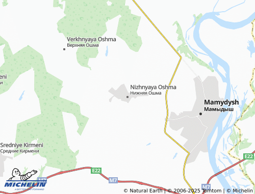 MICHELIN Nizhnyaya Oshma map - ViaMichelin