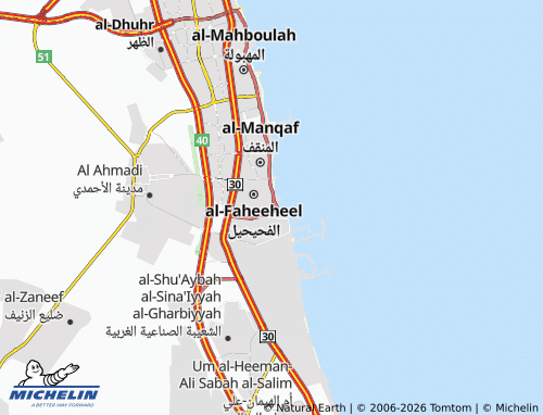 MICHELIN Al Fahaheel 12 map - ViaMichelin