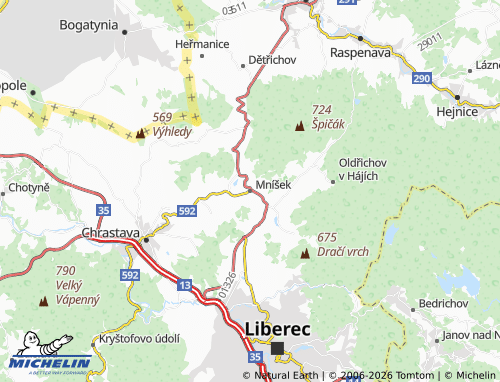Mapa MICHELIN Mníšek - ViaMichelin