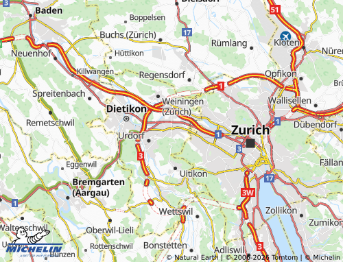 MICHELIN-Landkarte Schlieren - ViaMichelin