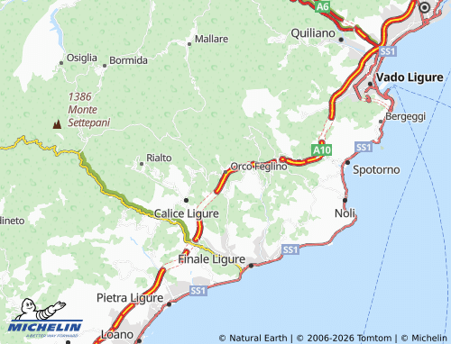 Carte MICHELIN Orco Feglino - ViaMichelin