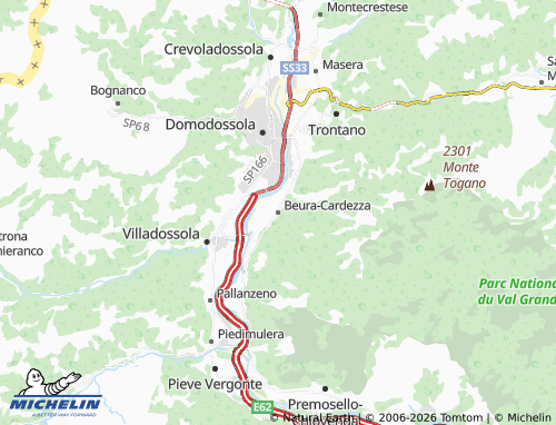 MICHELIN Beura-Cardezza map - ViaMichelin
