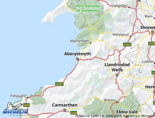 Mappa MICHELIN Ceredigion - ViaMichelin
