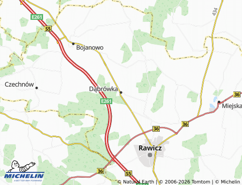 MICHELIN Dąbrówka map - ViaMichelin