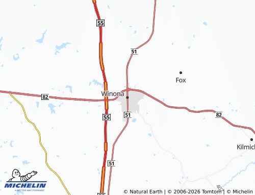 Mapa MICHELIN Winona - ViaMichelin