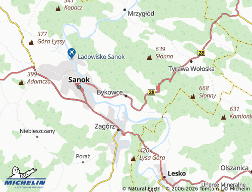 MICHELIN Bykowce map - ViaMichelin