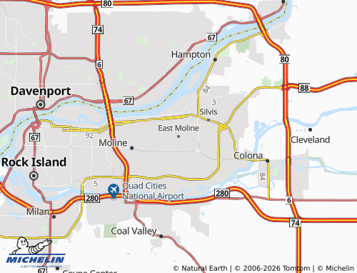 Mappa MICHELIN East Moline - ViaMichelin