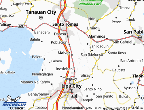 Mapa MICHELIN Malvar - ViaMichelin