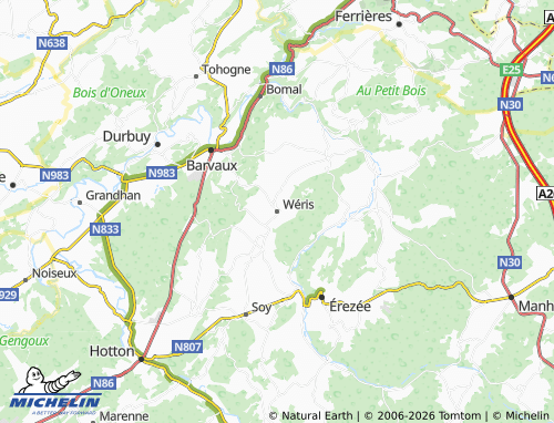 MICHELIN Wéris map - ViaMichelin