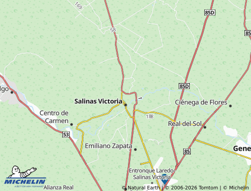 MICHELIN León A Flores map - ViaMichelin