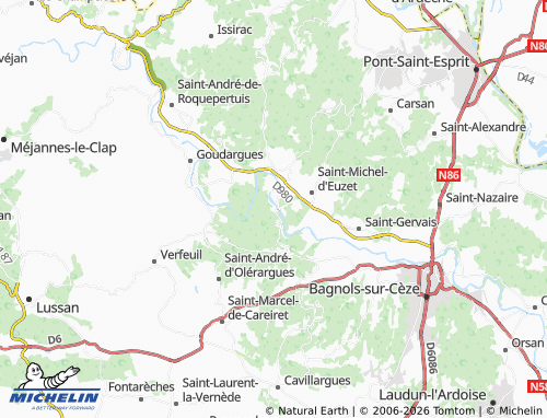 MICHELIN La Roque-sur-Cèze map - ViaMichelin