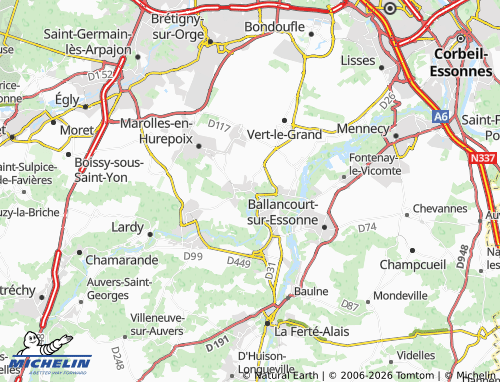 Mapa MICHELIN Saint-Vrain - ViaMichelin