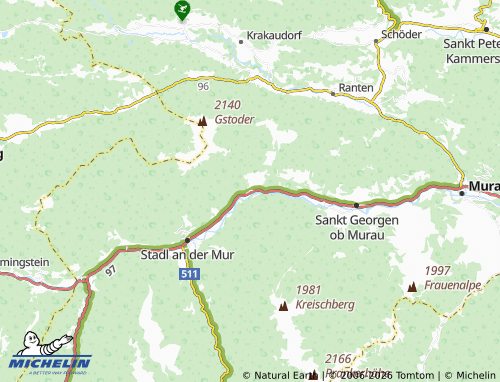 MICHELIN Sankt Ruprecht ob Murau map - ViaMichelin