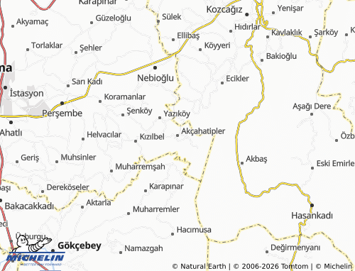 MICHELIN Akçahatipler map - ViaMichelin