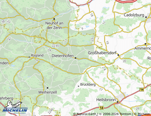 Mapa MICHELIN Dietenhofen - ViaMichelin