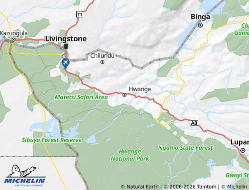 MICHELIN-Landkarte Hwange - ViaMichelin