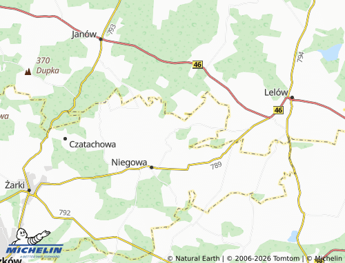 MICHELIN Mzurów map - ViaMichelin