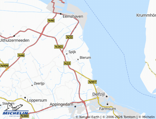 Carte MICHELIN Bierum - ViaMichelin