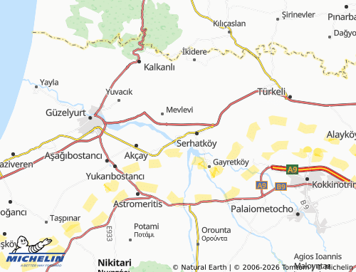 MICHELIN Şahinler map - ViaMichelin