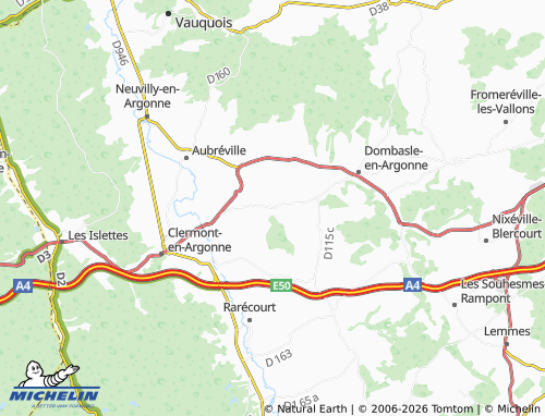 MICHELIN Brabant-en-Argonne map - ViaMichelin