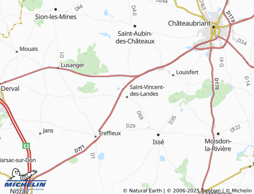 MICHELIN Saint-Vincent-des-Landes map - ViaMichelin