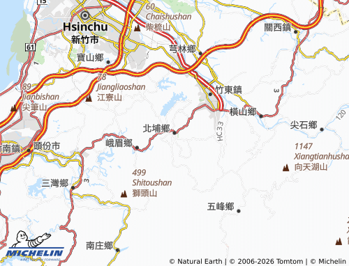 MICHELIN Beipu Township map - ViaMichelin
