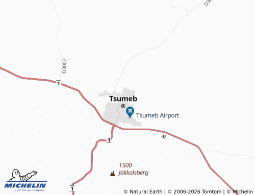MICHELIN-Landkarte Tsumeb Outlying - ViaMichelin