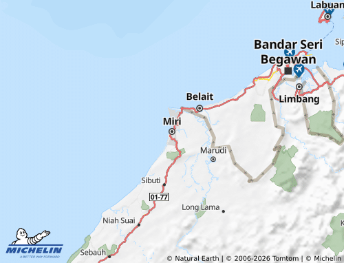 MICHELIN Bahagian Miri map - ViaMichelin