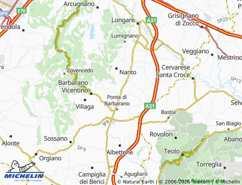 Kaart MICHELIN Ponte di Mossano - ViaMichelin