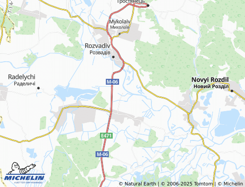 MICHELIN Naditychi map - ViaMichelin
