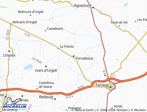 MICHELIN-Landkarte Tornabous - ViaMichelin