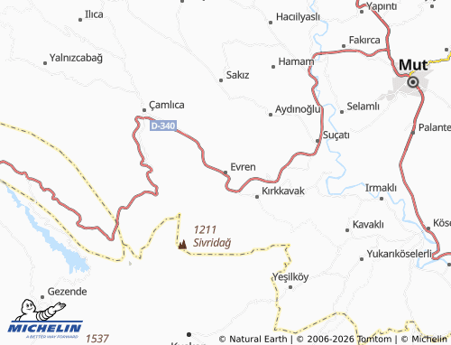 MICHELIN-Landkarte Evren - ViaMichelin