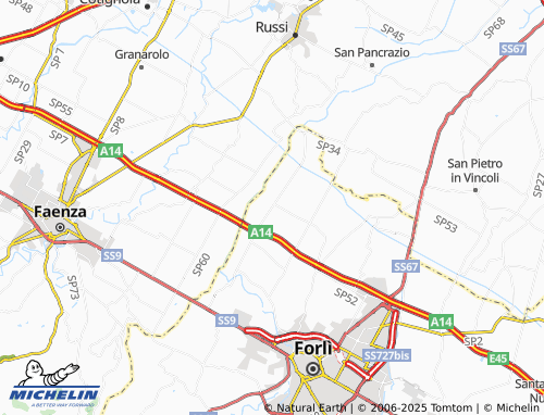 MICHELIN Villafranca di Forlì map - ViaMichelin
