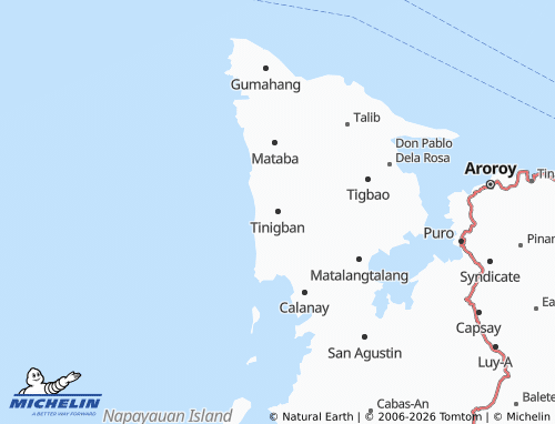 MICHELIN Tinigban map - ViaMichelin