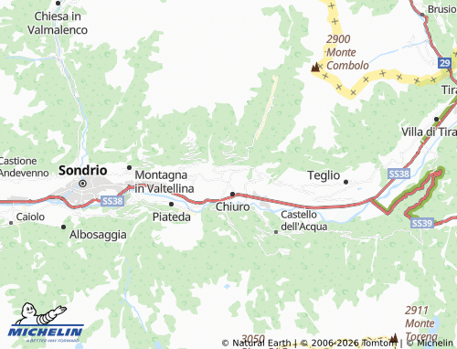 MICHELIN-Landkarte Ponte in Valtellina - ViaMichelin