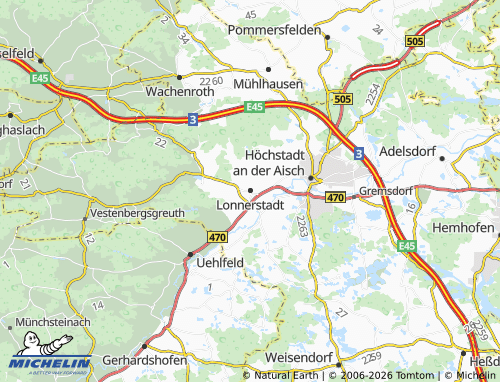 MICHELIN Lonnerstadt map - ViaMichelin