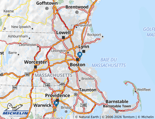 Mappa MICHELIN Massachusetts - ViaMichelin