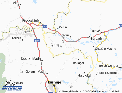 Mapa MICHELIN Gjocaj - ViaMichelin